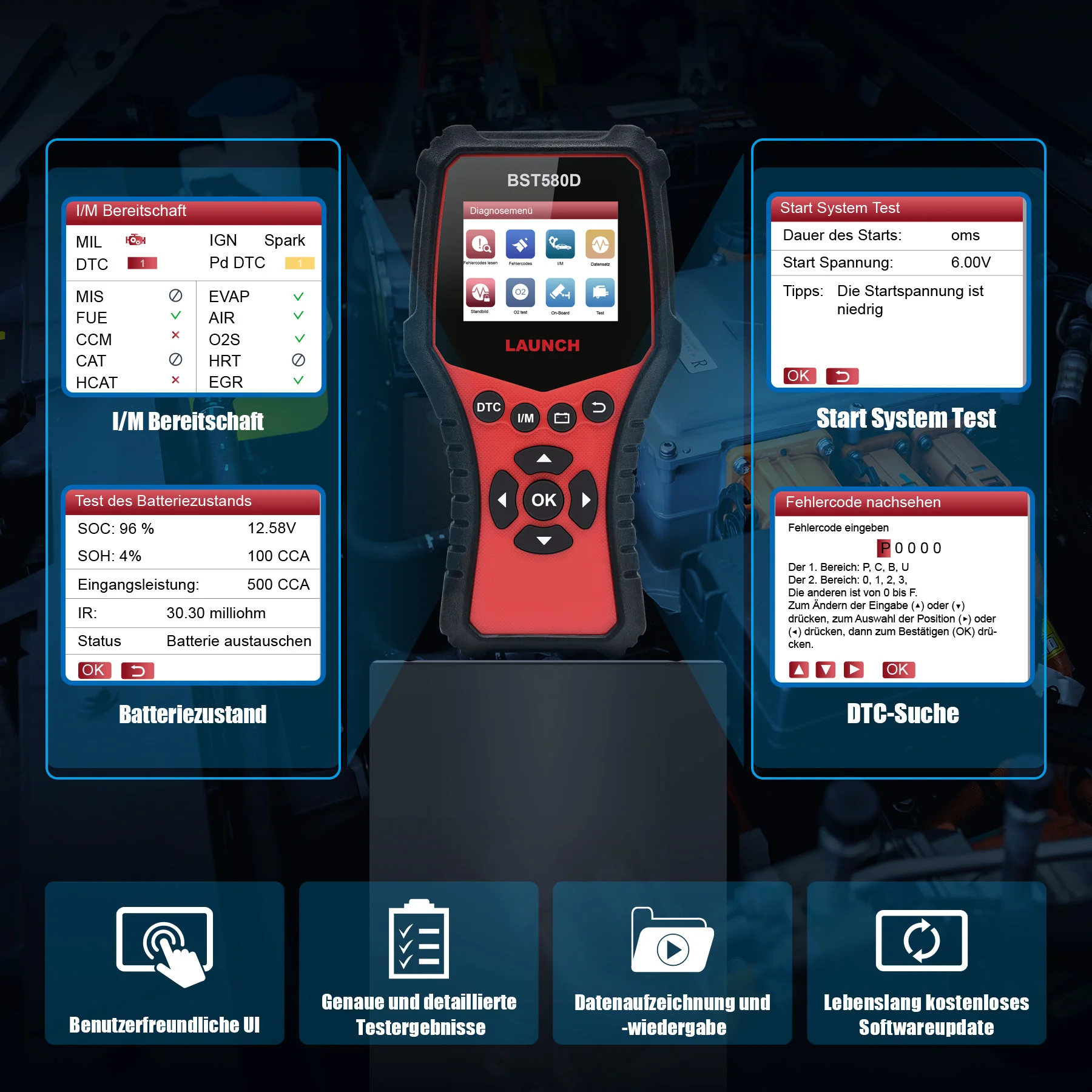BST-580D Batterietester/ OBDII Tester - Image 4